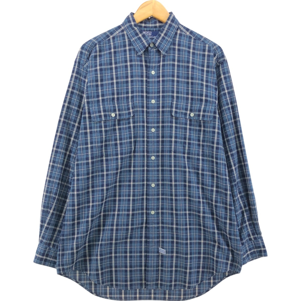 古着 ラルフローレン Ralph Lauren POLO by Ralph Lauren 長袖 コットンチェックシャツ メンズM相当/eaa560809