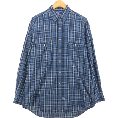 古着 ラルフローレン Ralph Lauren POLO by Ralph Lauren 長袖 コットンチェックシャツ メンズM相当/eaa560809