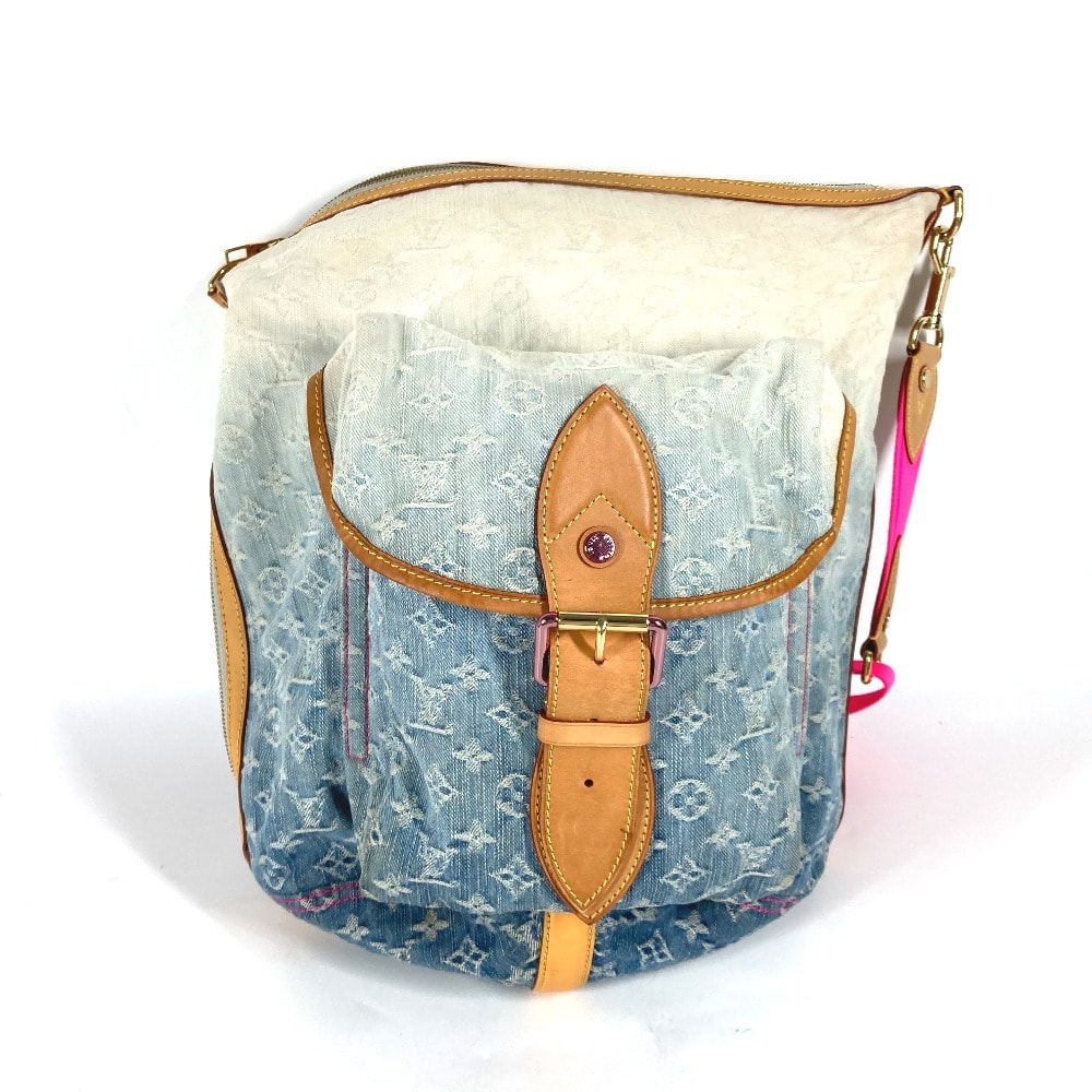 ルイヴィトン LOUIS VUITTON サンバーストPM M93184 モノグラムデニム グラデーション カバン 肩掛け トートバッグ ショルダーバッグ モノグラムデニム ブルー