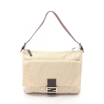 フェンディ FENDI マンマバケット ズッカ ショルダーバッグ バッグ キャンバス レザー レディース ベージュ系 / ブラウン系 【中古】