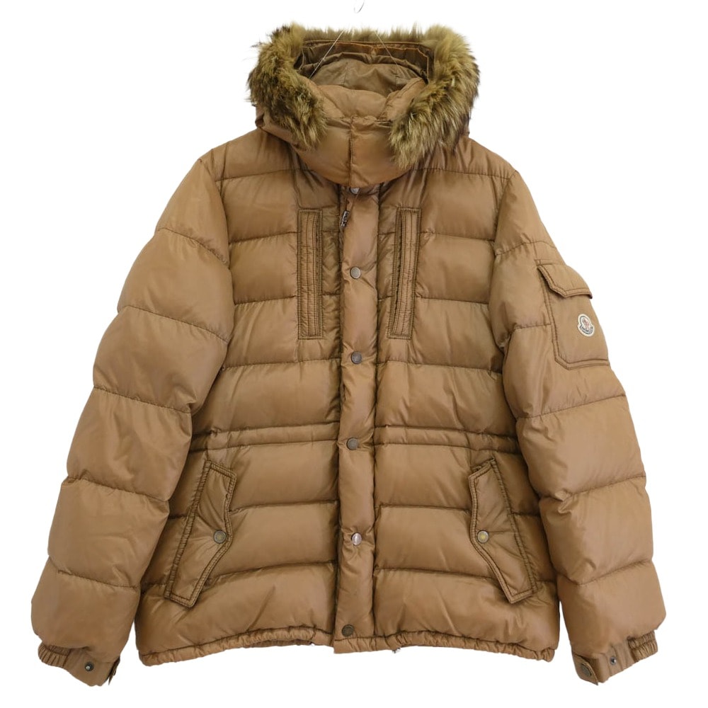 MONCLER モンクレール ダウンジャケット Z7H0890 ROD スープリームスタグ ファー ダウン ジャケット ブラウン系 3【中古】