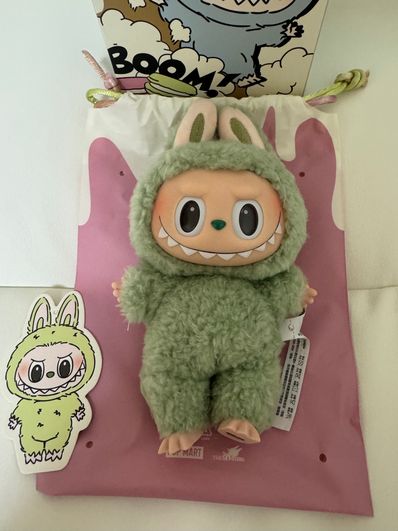 POP MART THE MONSTERS (LABUBU) Exciting Macaron Plush Series GREEN GRAPE
