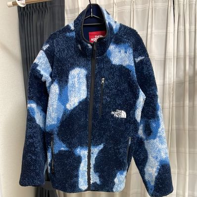 Supreme x The North Face Bleached Denim Print Fleece Jacket "Indigo"