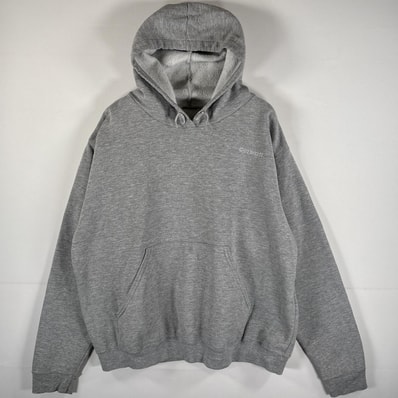 古着 カーハート Carhartt パーカー フーディー マフポケット ワンポイントロゴ刺繍 肉厚 グレー メンズ