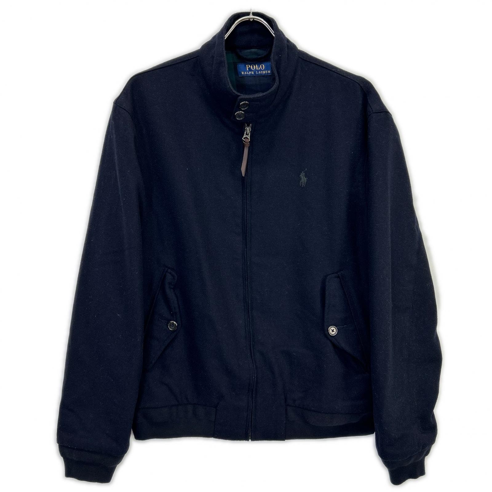 ポロ ラルフローレン ネイビー ウール混 BARACUDA JKT-LINED-WINDBREAKER