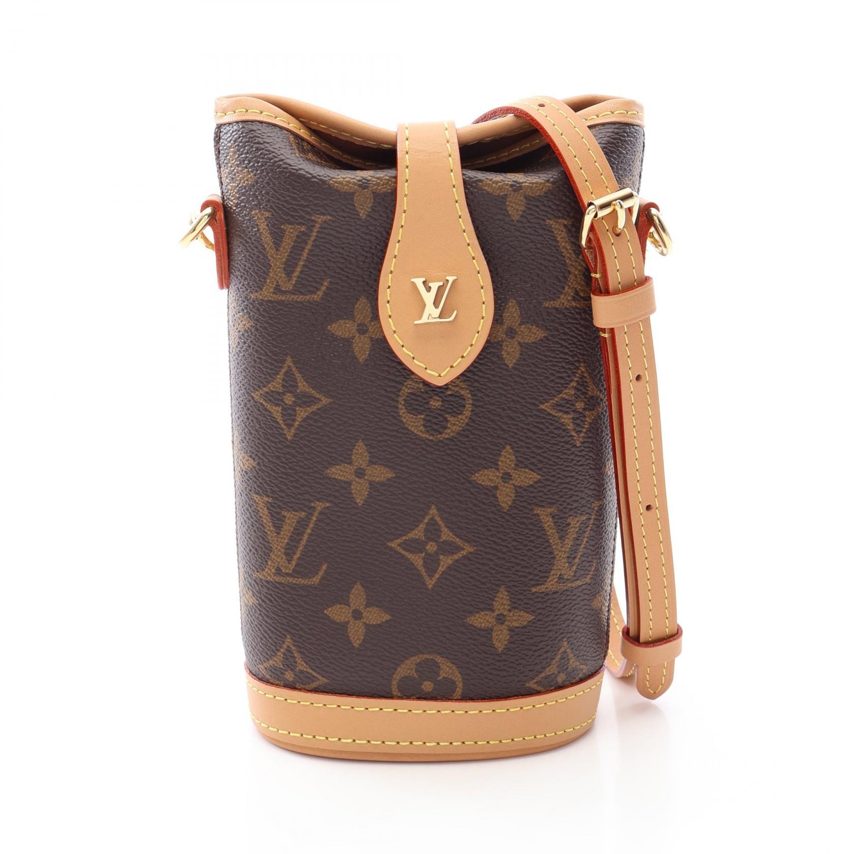 ルイ・ヴィトン LOUIS VUITTON フォールド ミーポーチ ショルダーバッグ バッグ PVCコーティングキャンバス レザー モノグラム レディース ブラウン系 M80874 【中古】