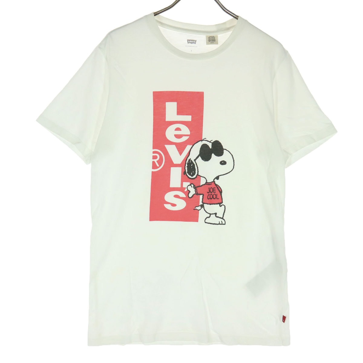 Levi's リーバイス ピーナッツ Peanuts コラボ プリント柄 半袖 Tシャツ S アイボリー