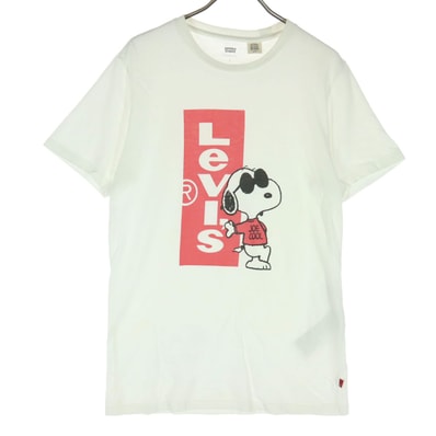 Levi's リーバイス ピーナッツ Peanuts コラボ プリント柄 半袖 Tシャツ S アイボリー
