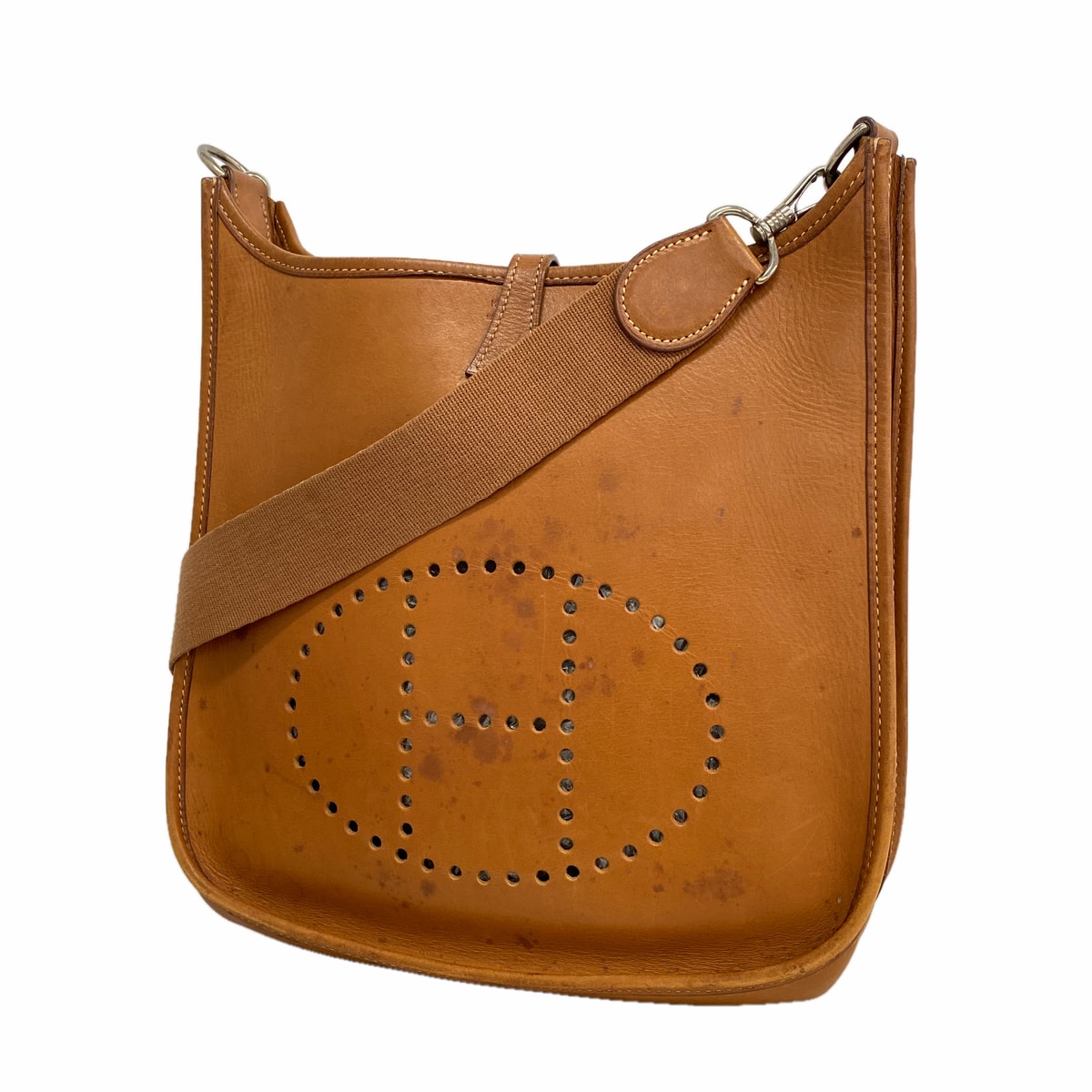 ★SALE【6ia0874】エルメス ショルダーバッグ エヴリン1PM ヴァッシュ ナチュラル シルバー金具 □C刻印【中古】レディース