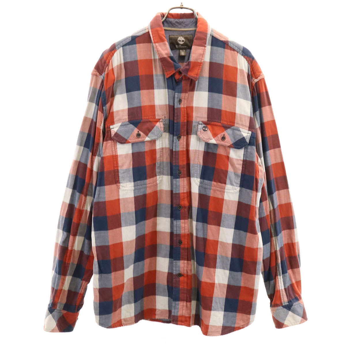 Timberland ティンバーランド チェック柄 長袖 シャツ XXL レッド系 ビッグサイズ