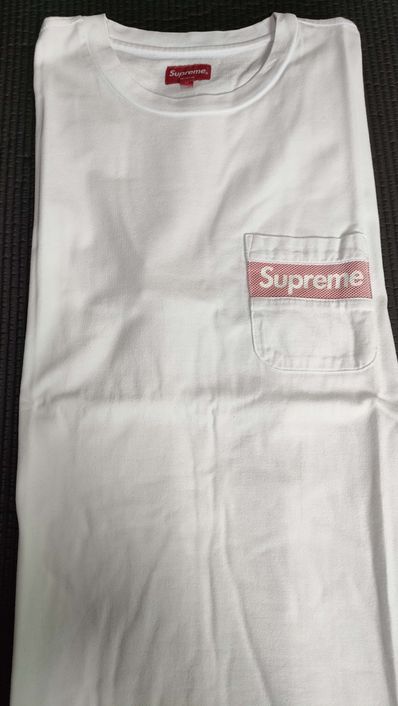 Supreme Mesh Stripe Pocket Tee "White"