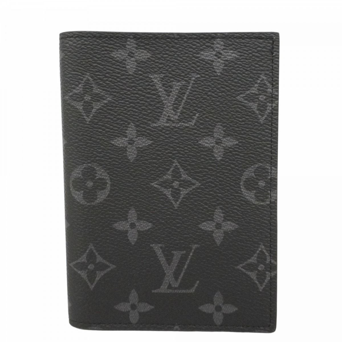 【6dc2578】ルイヴィトン 手帳カバー モノグラム・エクリプス クーヴェルテュールパスポールNM M63914 ブラック【中古】