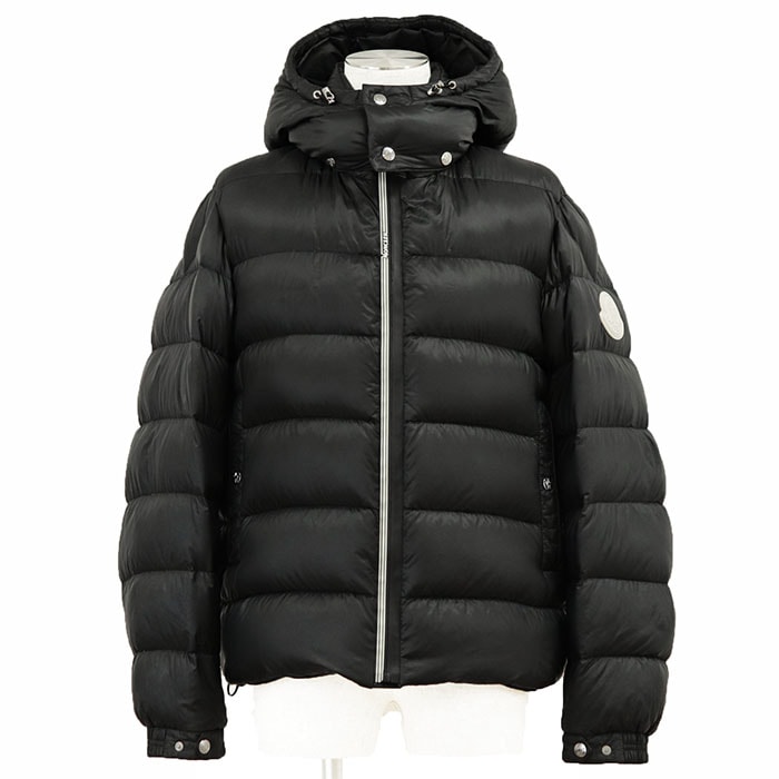 MONCLER モンクレール ダウンジャケット ARVES サイズ 3 メンズ 2020年製 ロゴ ホワイトワッペン フード取り外し可能 アウター スナップボタン付属 ブラック 黒 モルドバ製