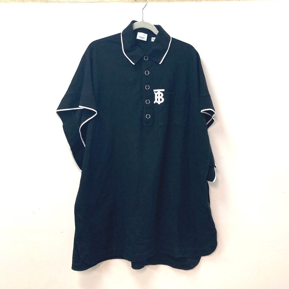 バーバリー BURBERRY TB ロゴ バイカラー 8015131 アウター 羽織 トップス ポンチョ コットン ブラック