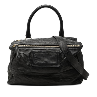 ジバンシー パンドラ シワ加工 ハンドバッグ ショルダーバッグ 2WAY ブラック レザー レディース Givenchy 【中古】