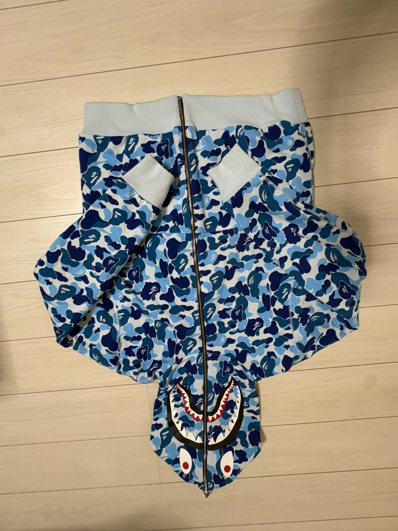 A BATHING APE Abc Camo Reversible Shark Full Zip Hoodie "Blue"