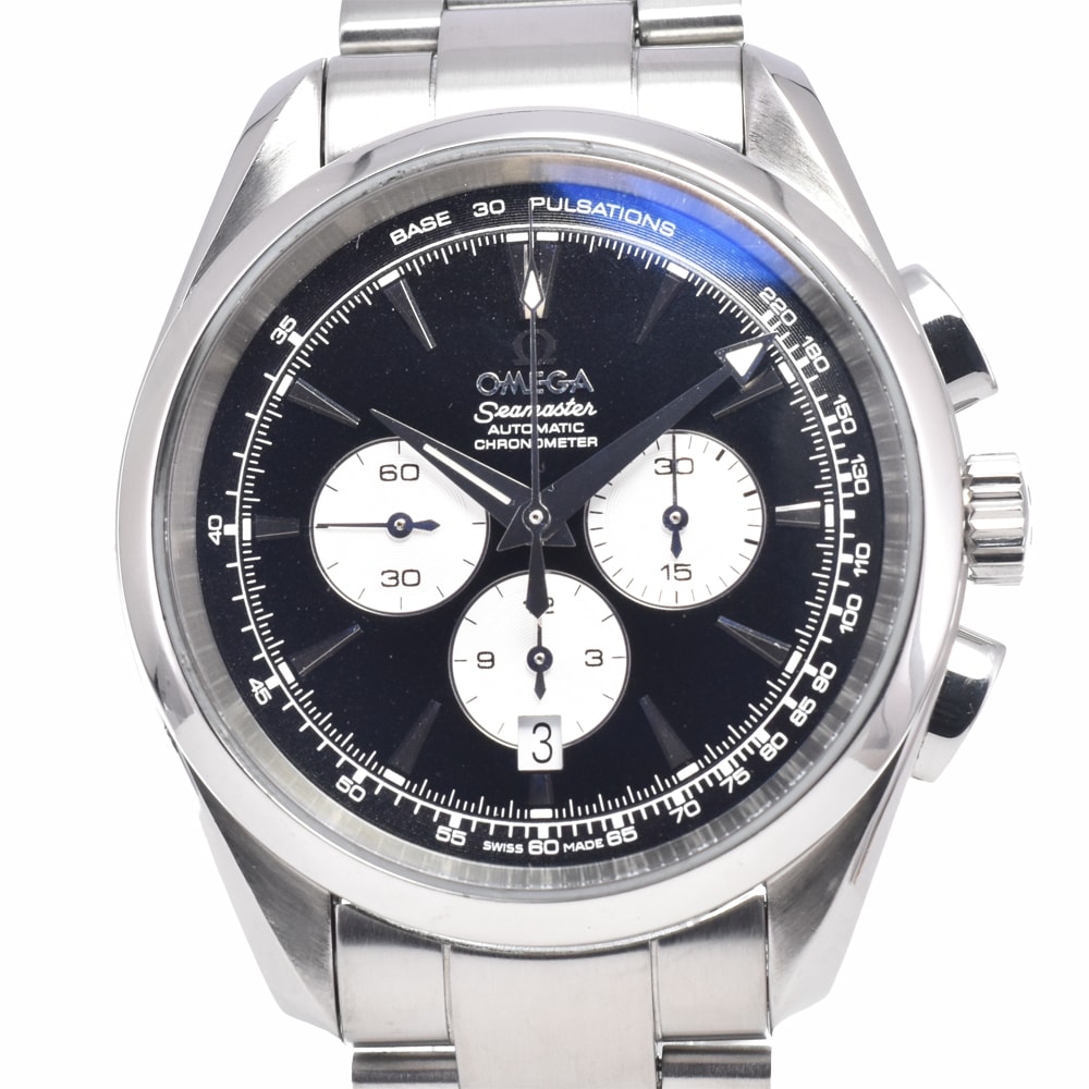オメガ OMEGA 221.10.42.40.01.002 シーマスター アクアテラ クロノグラフ デイト 自動巻き メンズ 美品 保証書付き 腕時計 Q#149201