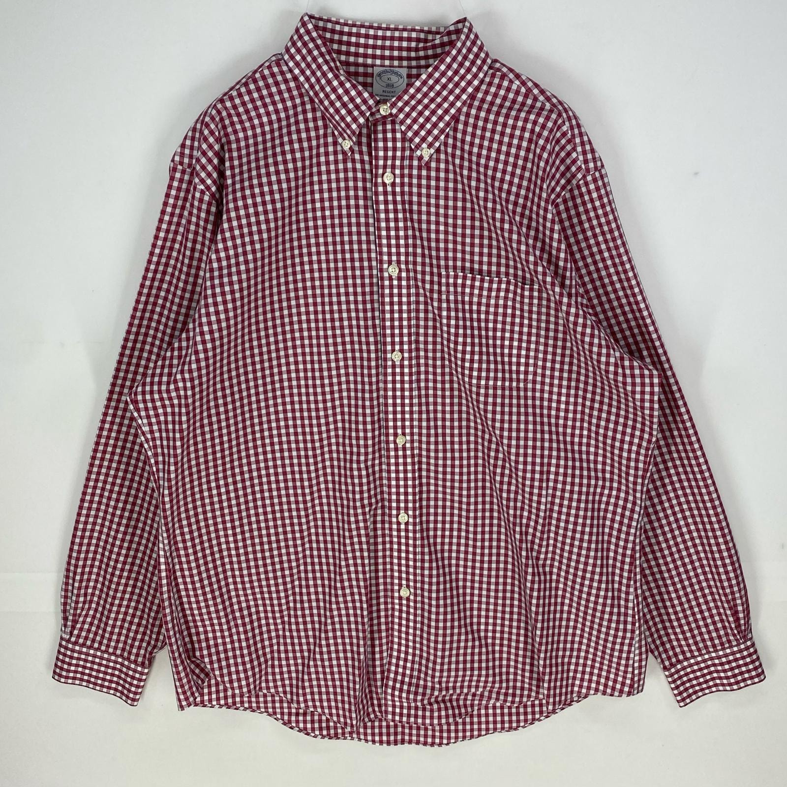 古着 ブルックスブラザーズ Brooks Brothers 長袖シャツ ボタンダウン 胸ポケット REGENT 1818 XL  レッド系 メンズ