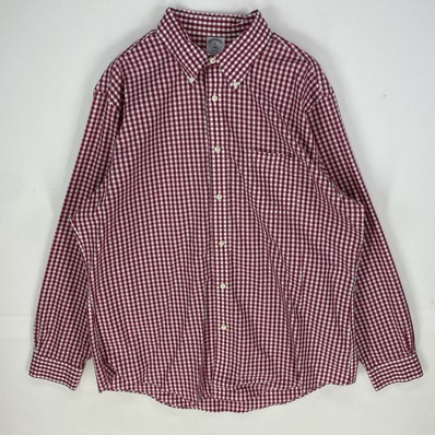 古着 ブルックスブラザーズ Brooks Brothers 長袖シャツ ボタンダウン 胸ポケット REGENT 1818 XL レッド系 メンズ