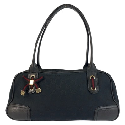 美品 GUCCI グッチ プリンシー ブラック 黒 ゴールド金具 GGキャンバス レザー/ ショルダーバッグ ハンドバッグ 600078 【中古】
