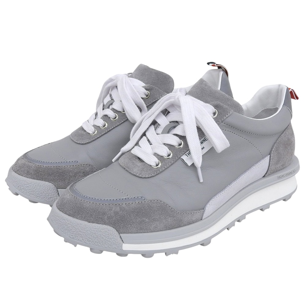 トムブラウン ヴィテロ カーフ アルムナイ トレーナー スニーカー シューズ メンズ グレー 25.5cm MFD271Bー05584 7 1/2(US)