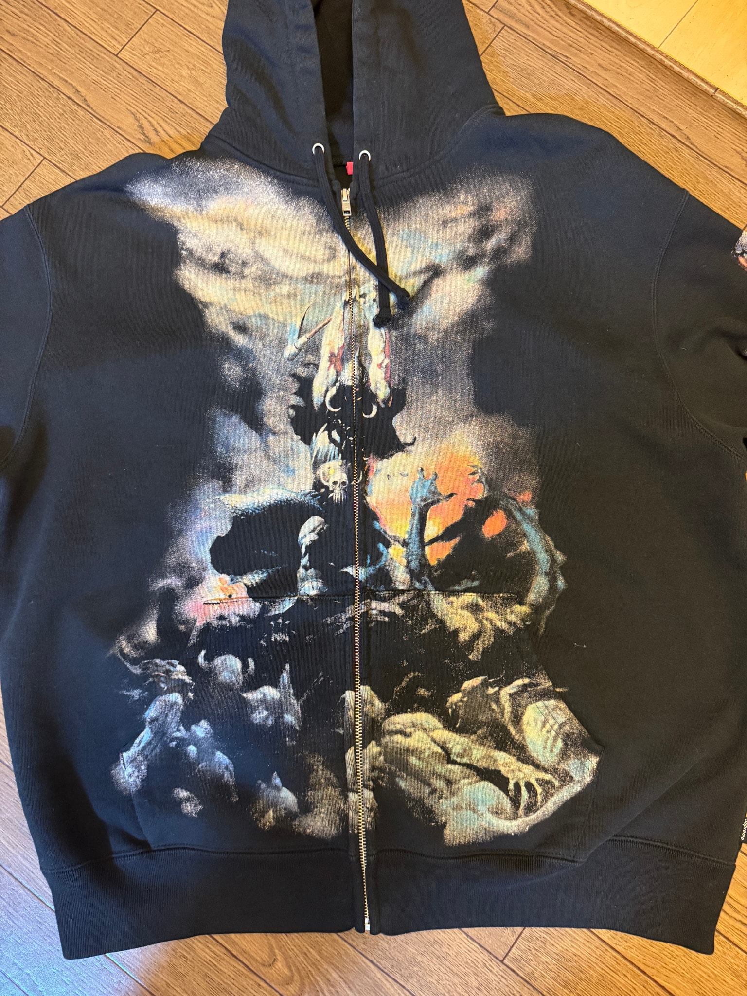 Supreme x Frank Frazetta Zip Up Hooded Sweatshirt "Black"