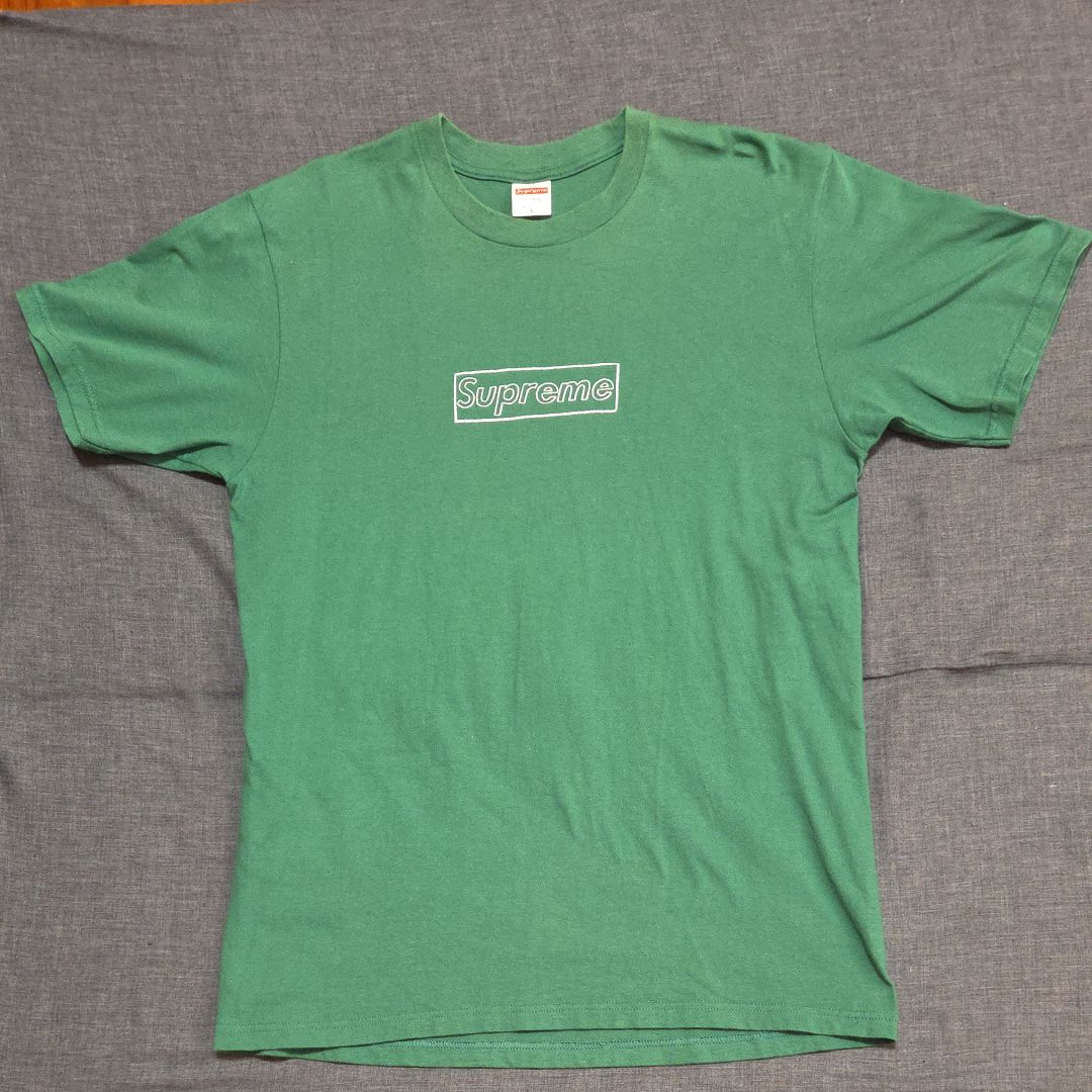 Supreme KAWS Chalk Logo Tee "Light Pine"