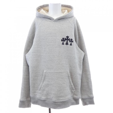 Chrome Hearts CH Logo Cemetery Cross Hoodie "Gray"
