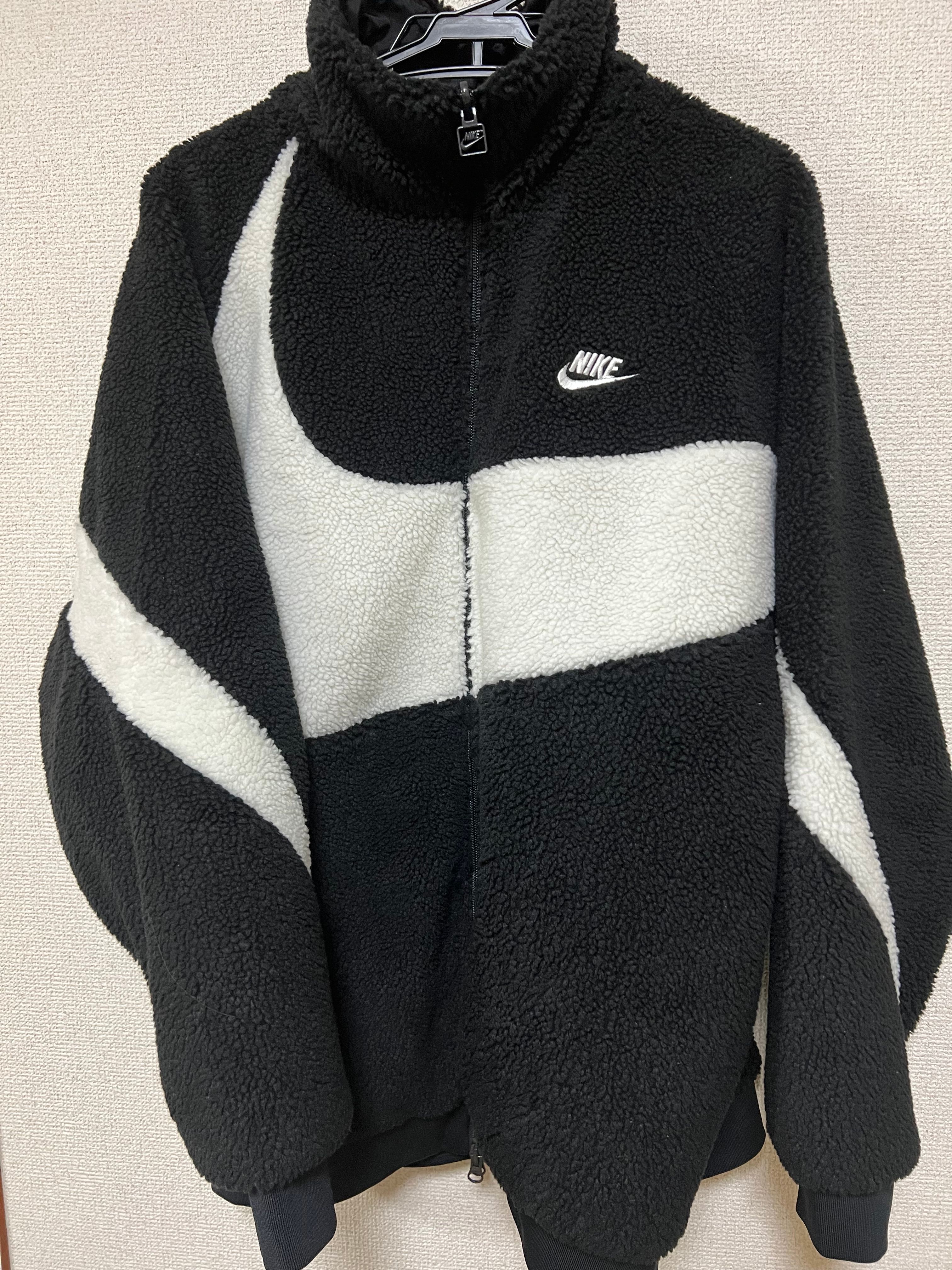 Nike Big Swoosh Reversible Boa Jacket "Black Sail"