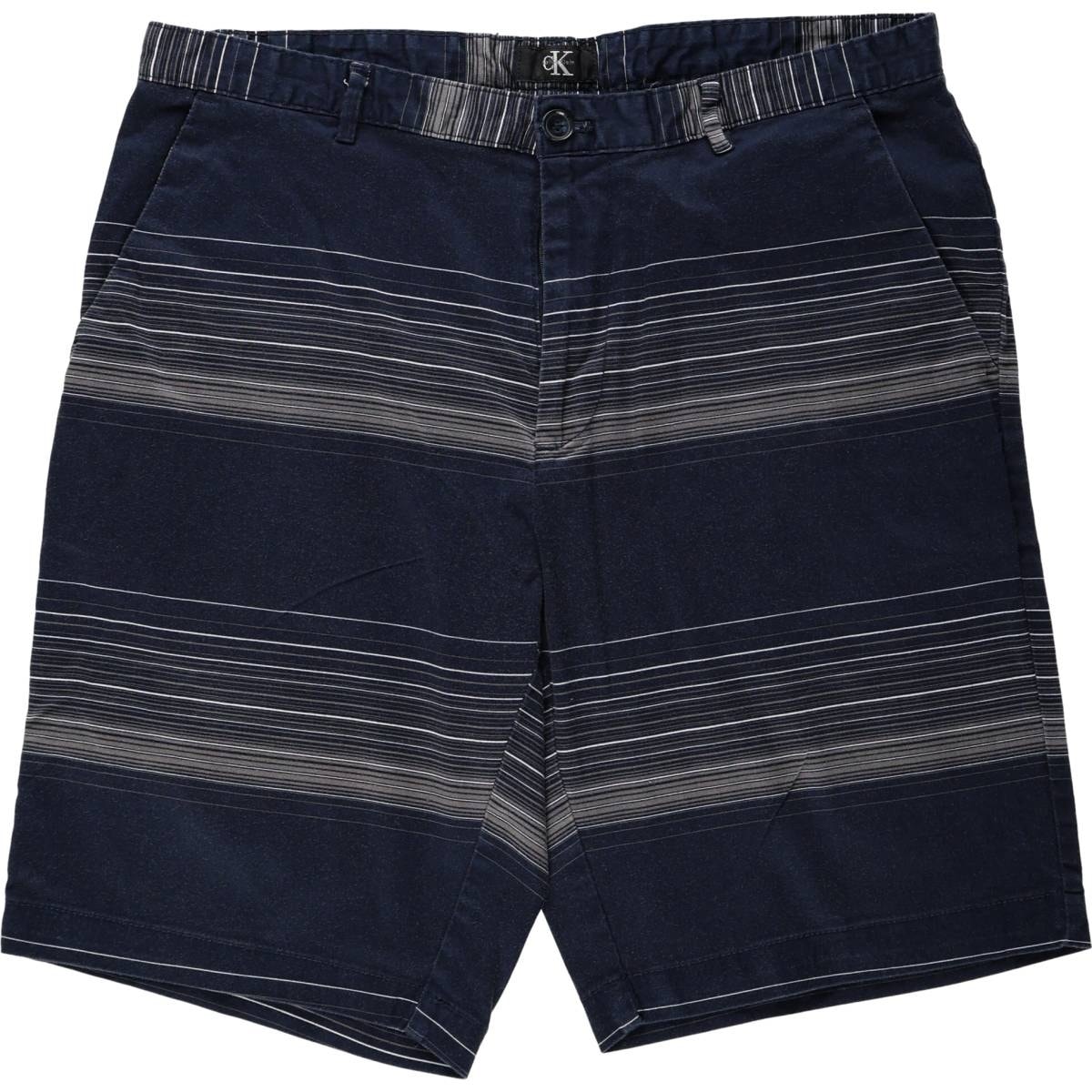 古着 90年代 カルバンクライン Calvin klein マルチボーダー コットンショーツ ショートパンツ メンズw35相当/eaa669730