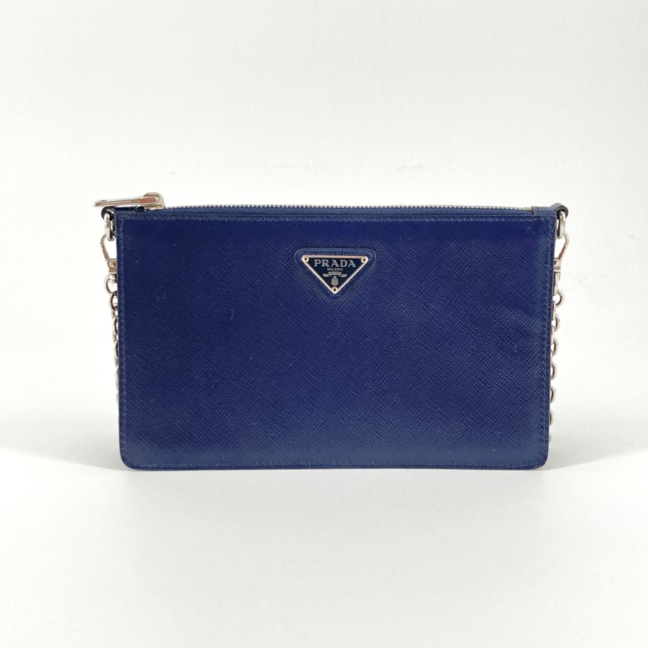 PRADA(プラダ) サフィアーノレザー チェーンポーチ ショルダーバッグ ブルー
