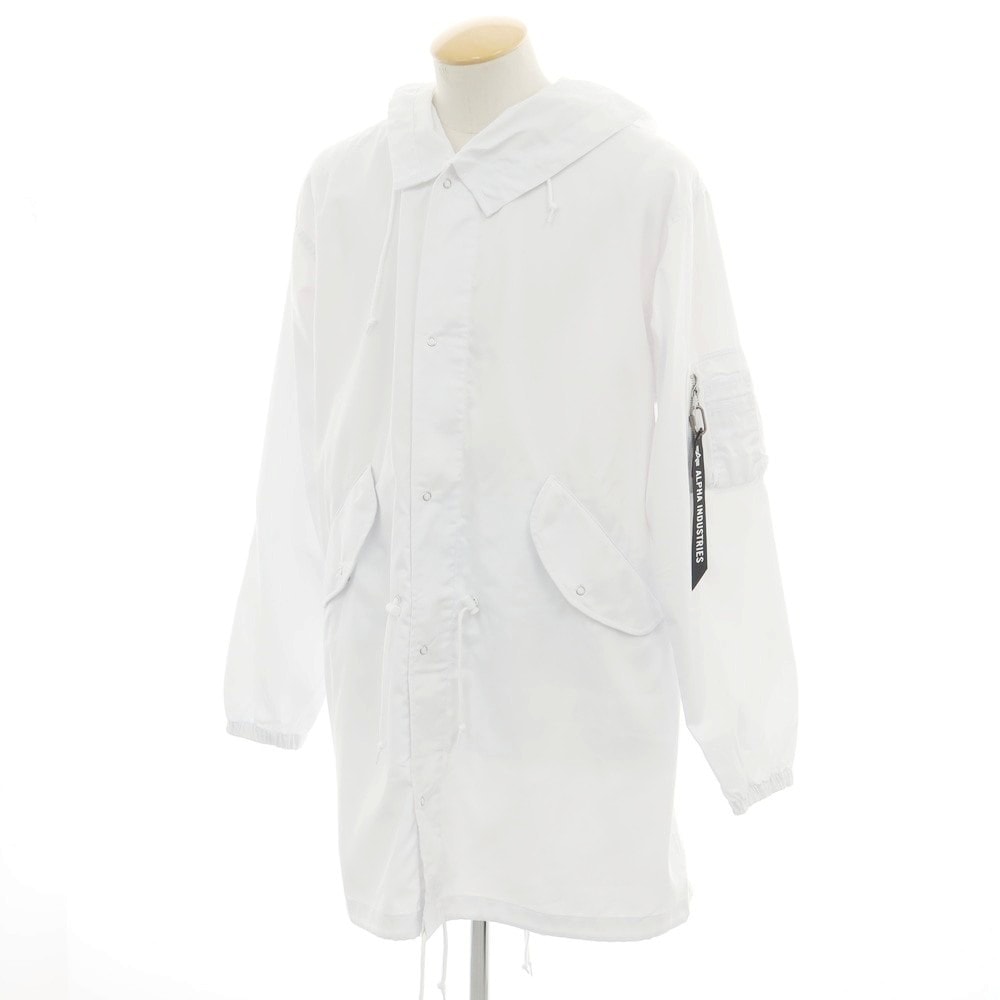 【中古】シーディージー CDG × Alpha ポリエステルコットン モッズコート ホワイト【サイズS】【ユニセックス】