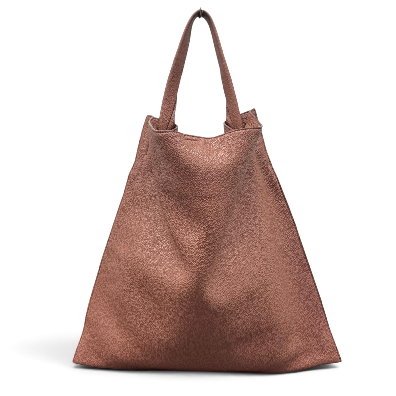 JIL SANDER 美品 ジルサンダー ロゴ ワンハンド トートバッグ レザー ピンクベージュ シルバー金具 ハンドバッグ ショルダーバッグ 肩掛け ABランク 鑑定済 中古 ジルサンダーバッグ