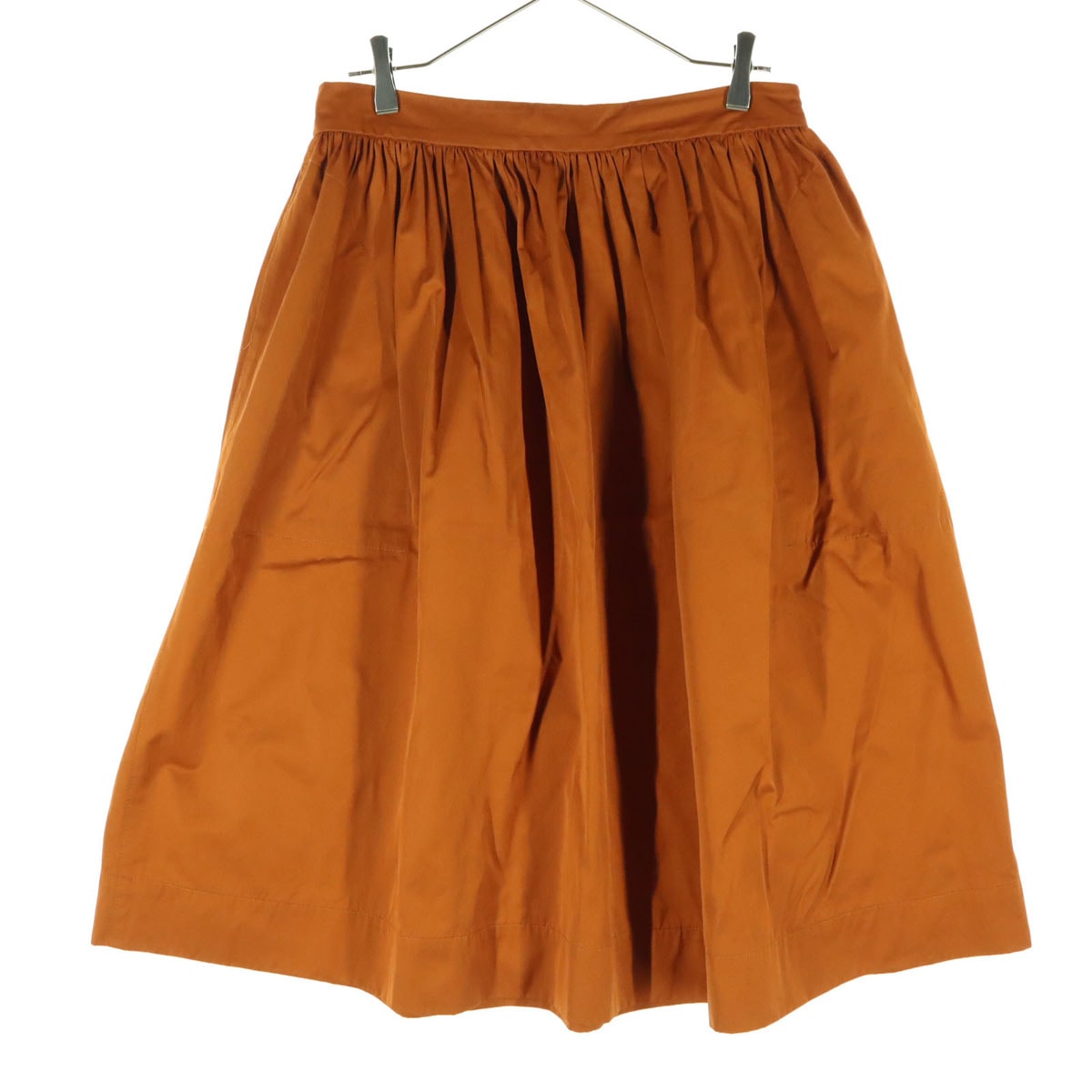 美品 ZARA WOMAN ザラウーマン ミモレ丈 ギャザースカート L オレンジ