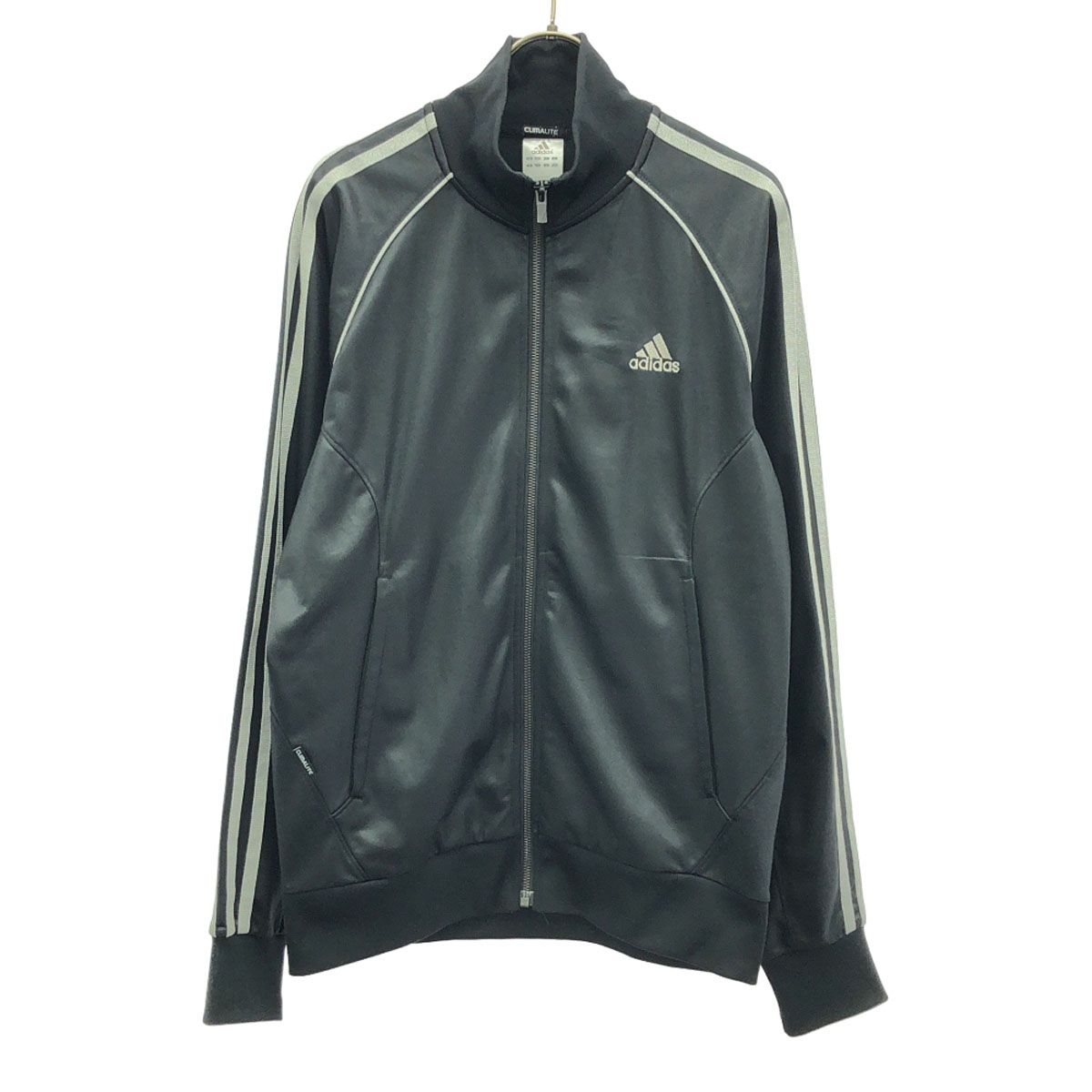 adidas アディダス ロゴ刺繍 長袖 トラックジャケット L ブラック トレーニング ジャージ クライマライト
