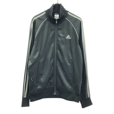 adidas アディダス ロゴ刺繍 長袖 トラックジャケット L ブラック トレーニング ジャージ クライマライト