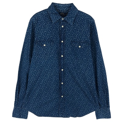 古着 ラルフローレン Ralph Lauren POLO RALPH LAUREN 総柄 長袖 ウエスタンシャツ メンズM相当/eaa612410