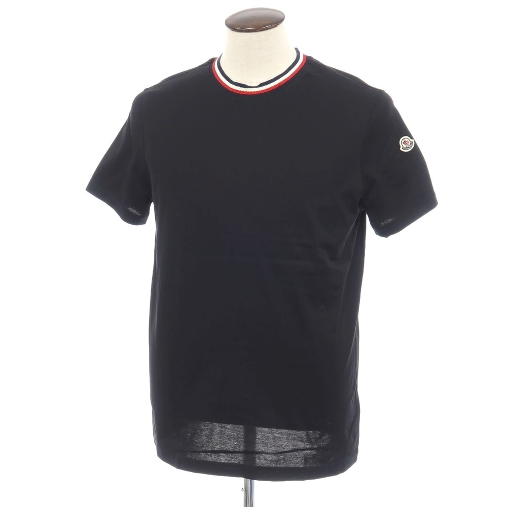 【中古】モンクレール MONCLER コットン クルーネック 半袖Tシャツ ブラック【サイズL】【メンズ】