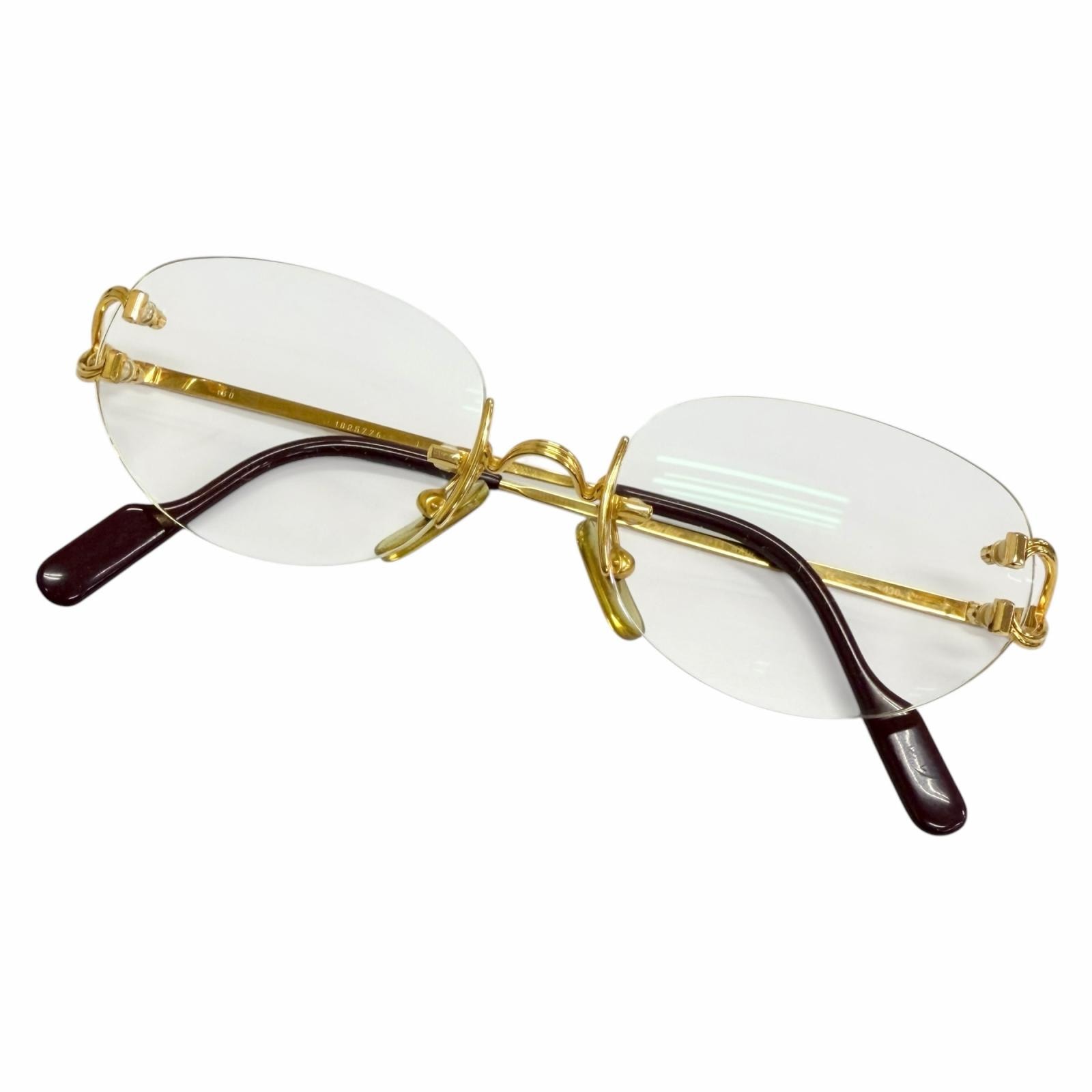 美品 カルティエ メガネ ゴールド メンズ □16-130
