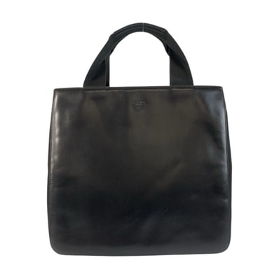 美品 PRADA プラダ テスート ブラック 黒 シルバー金具 レザー ナイロン/ ハンドバッグ トートバッグ 601191 【中古】