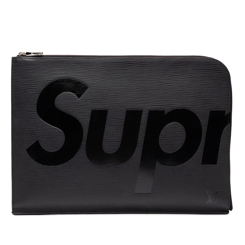 ルイ ヴィトン × シュプリーム Supreme エピ ポシェット ジュールGM クラッチバッグ M67754 ノワール ブラック レザー レディース LOUIS VUITTON 中古