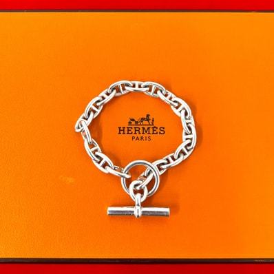 HERMES エルメス シェーヌダンクル PM 18コマ マルジェラ期 シルバー925 ブレスレット シルバー
48119