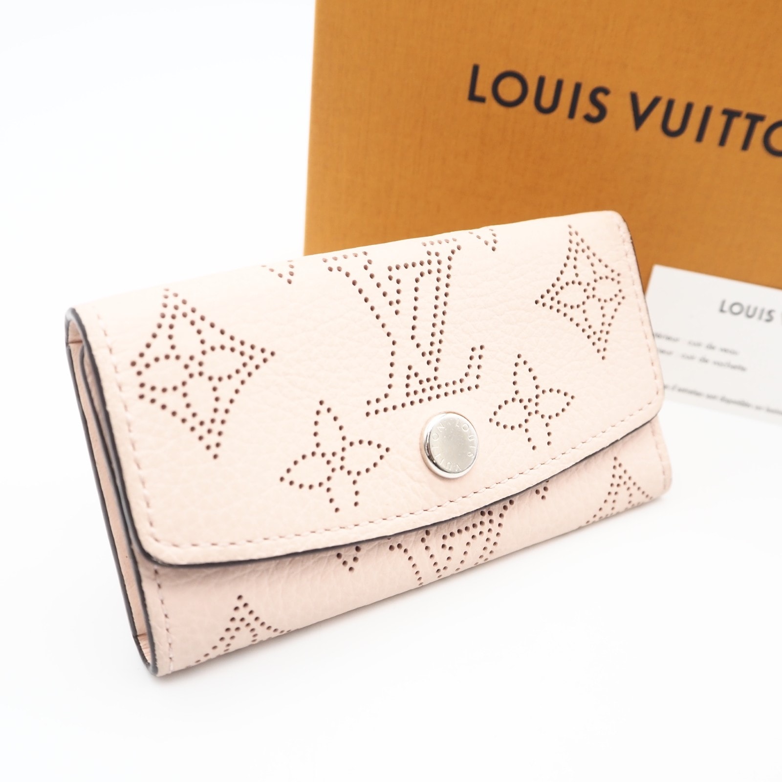 LOUIS VUITTON ルイ・ヴィトン マヒナ ミュルティクレ4 マグノリア M64056 キーケース ピンク カーフレザー レディース