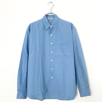 AURALEE Washed Finx Twill Big Shirt "Sax Blue"
