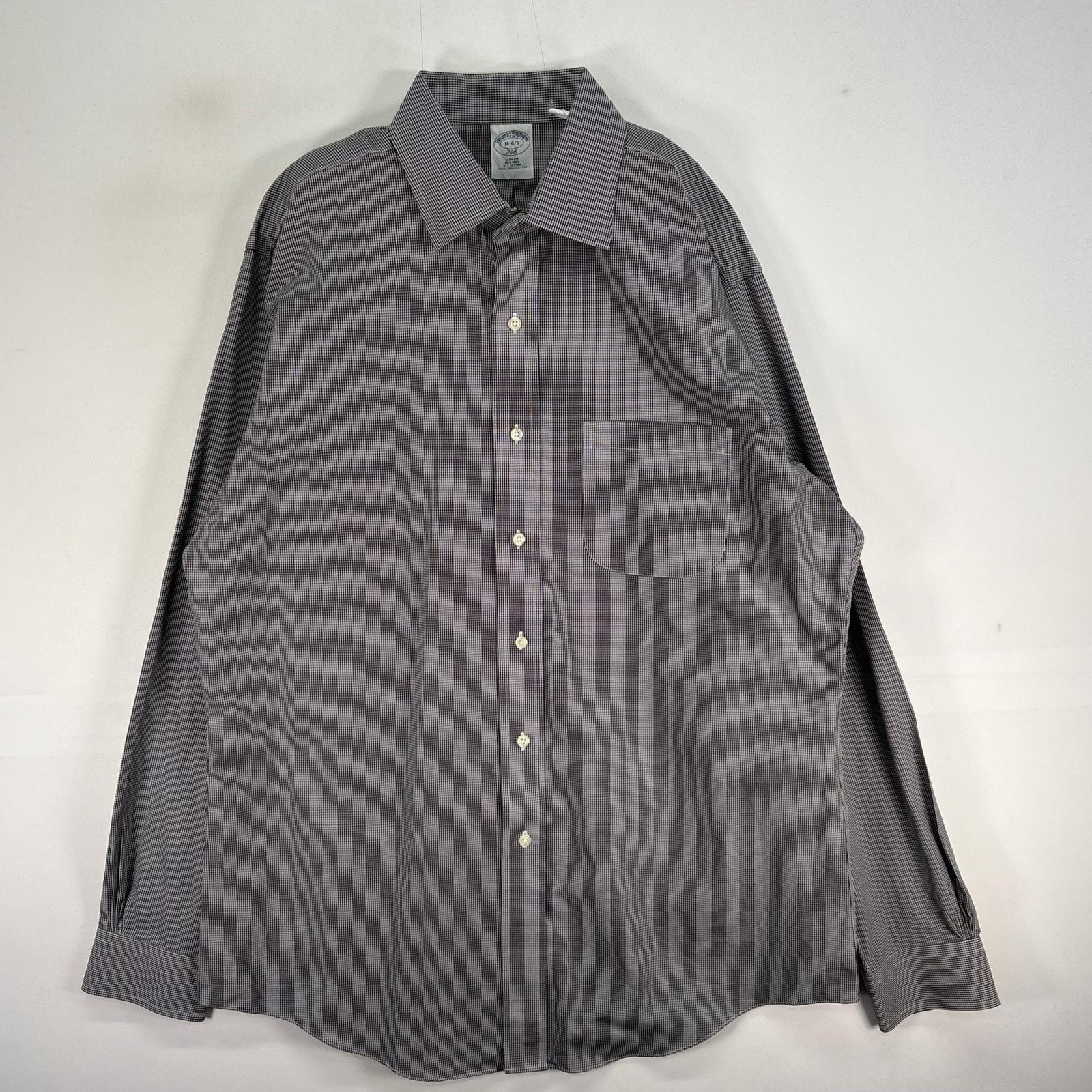 古着 ブルックスブラザーズ Brooks Brothers 長袖シャツ カラーステイ 胸ポケ 346 L  グレー系 チェック メンズ