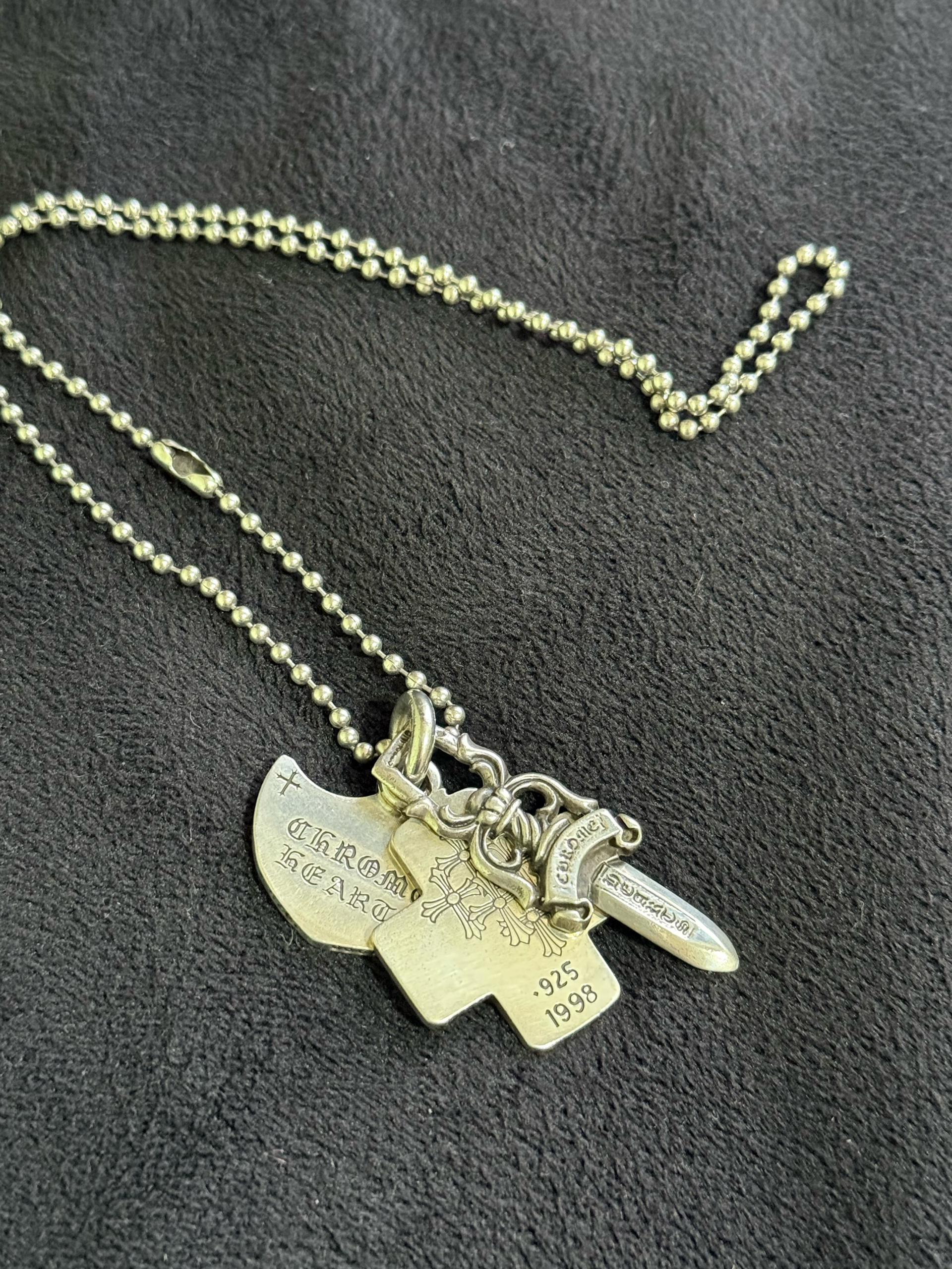 Chrome Hearts 3 Trinkets Pendant "Silver"
