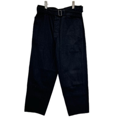 コモリ 25SS B01-03001 ブラック デニム ベルテッドパンツ 2