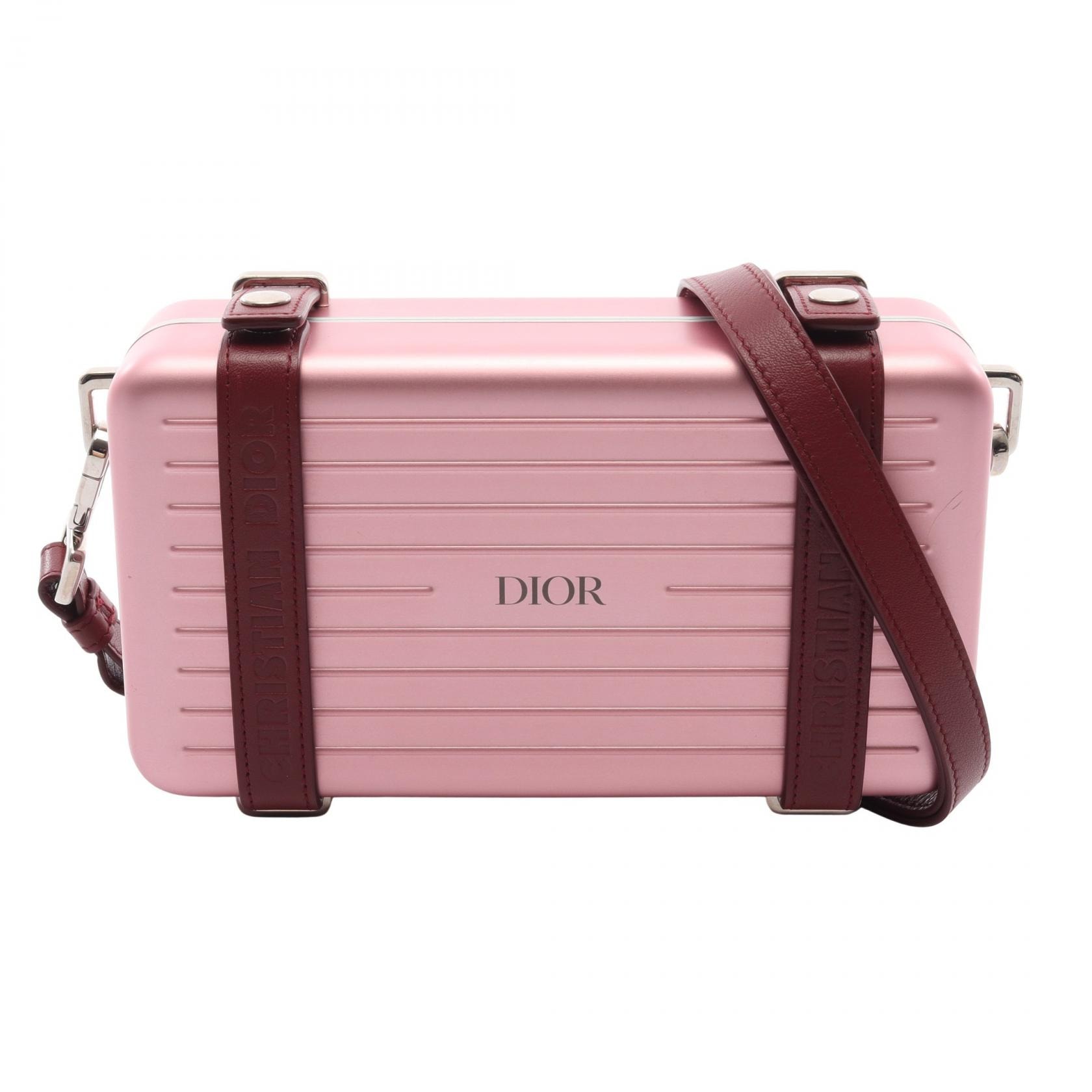 ディオール Dior Christian Dior × RIMOWA パーソナルクラッチバッグ ショルダーバッグ バッグ レザー アルミニウム レディース ピンク系 / ボルドー系 【中古】