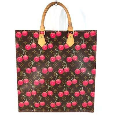 ルイヴィトン LOUIS VUITTON サック プラ サックプラ M95010 モノグラム チェリー 村上隆 カバン トートバッグ 縦型トート ショルダーバッグ モノグラムキャンバス ブラウン