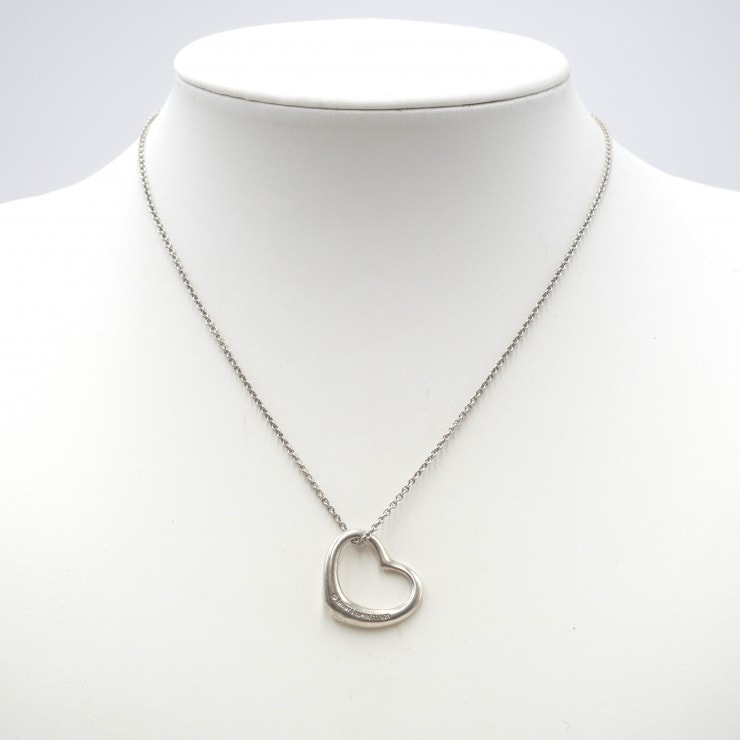 TIFFANY & Co.(ティファニー)エルサ・ペレッティ オープン ハート ペンダント ネックレス シルバー SV925 チェーン42cm レディース 【中古】